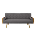 Aidan Mid Century Modern Tufted Fabric Sofa Grey Fabric