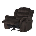 Classic Design, Brown Plush Fabric, Glider Recliner Brown Plush