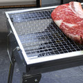 Portable Charcoal Grill, Stainless Steel Folding Outdoor Bbq Grill For Backyard Cooking, Camping, Picnic, Party, Tailgating And Travel With Pan, Grill Rack, Shelves, Hooks Silver Metal