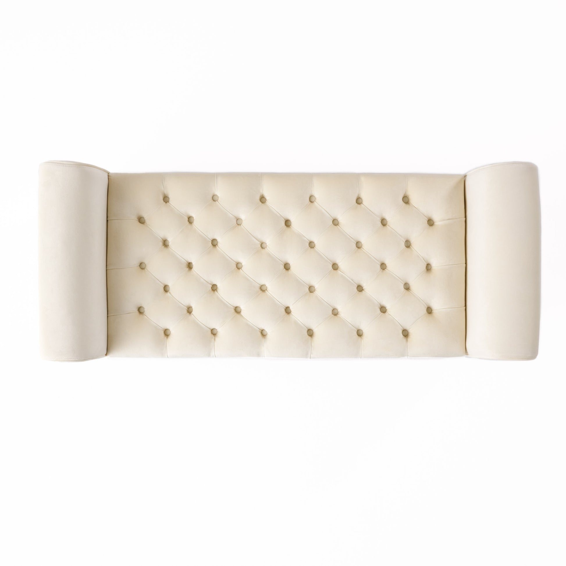 Hayes Armed Storage Bench Ivory Velvet