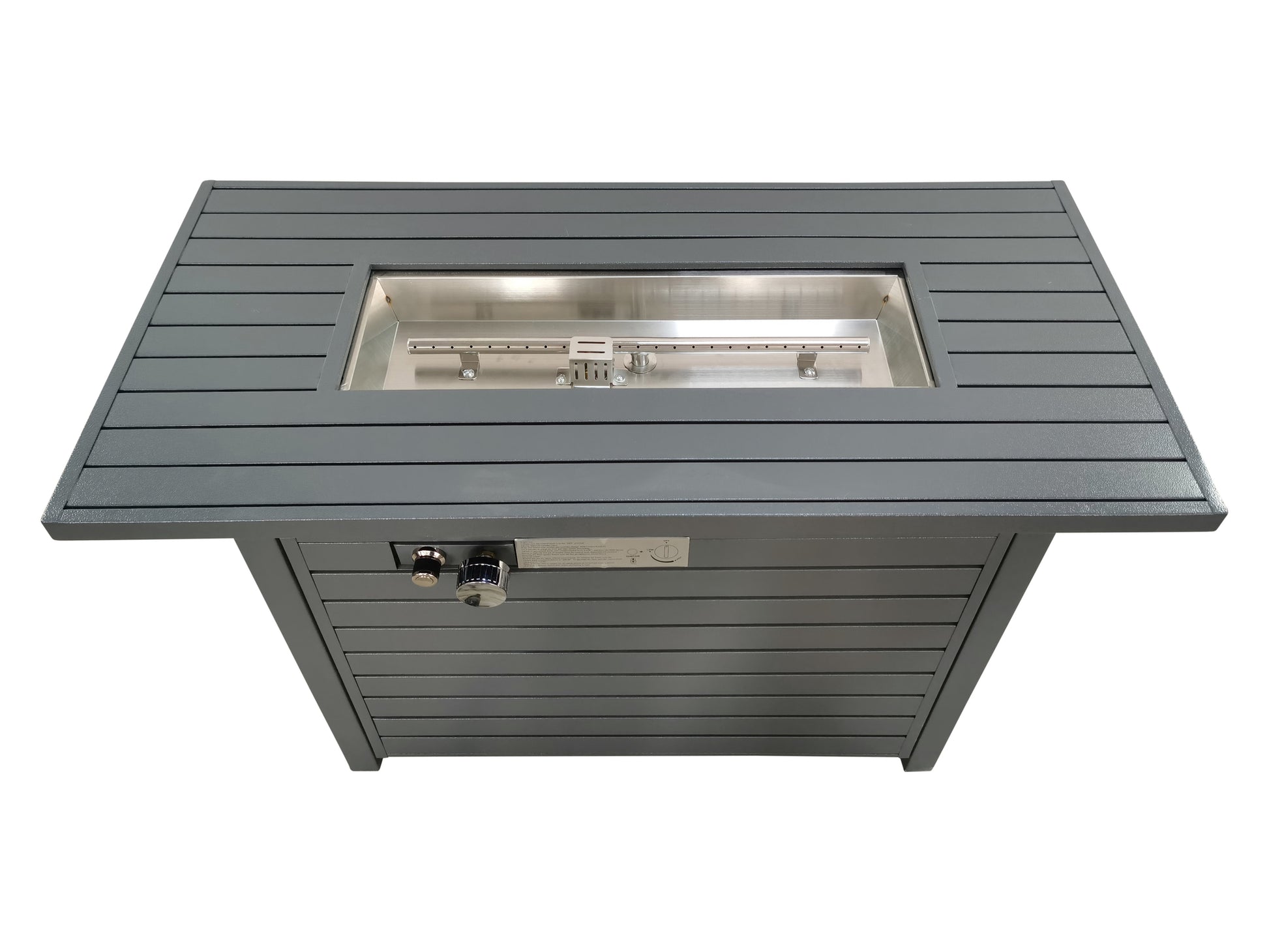 25'' H X 42'' W Steel Propane Outdoor Fire Pit Table With Lid Grey Gray Modern Steel