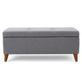 Storage Ottoman Grey Fabric