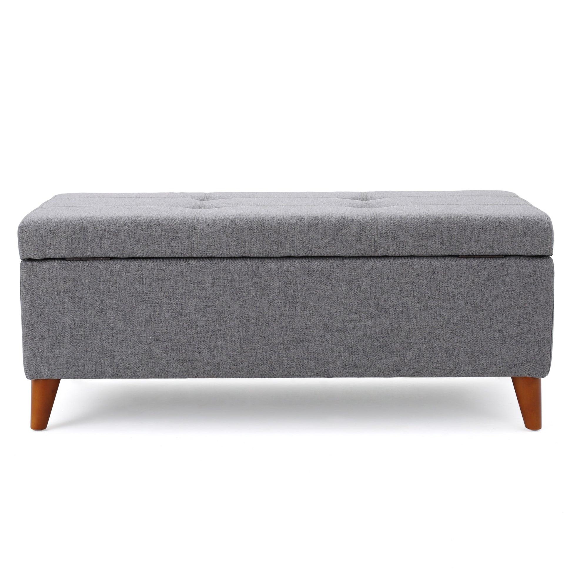 Storage Ottoman Grey Fabric