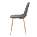 Light Grey Modern Fabric Chairs With Wood Transfer Metal Leg Set Of 4 Light Gray Metal