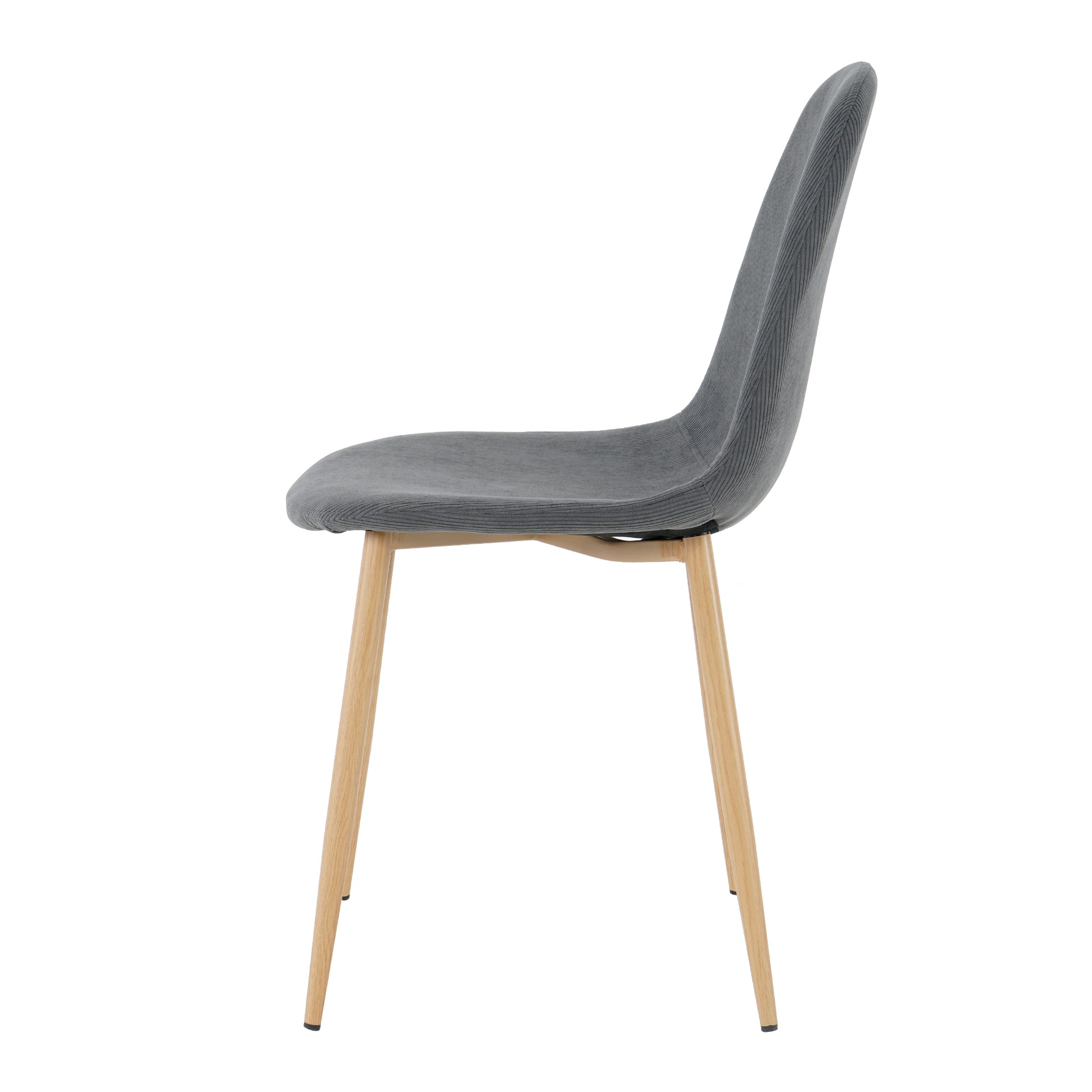 Light Grey Modern Fabric Chairs With Wood Transfer Metal Leg Set Of 4 Light Gray Metal