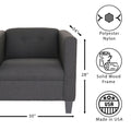 Calypso Bennett Black Sofa Chair, Modern Sofa Chair For Living Room, Bedroom, Office And Apartment With Solid Wood Frame Polyester Nylon Black Polyester Wood Cushion Back Polyester