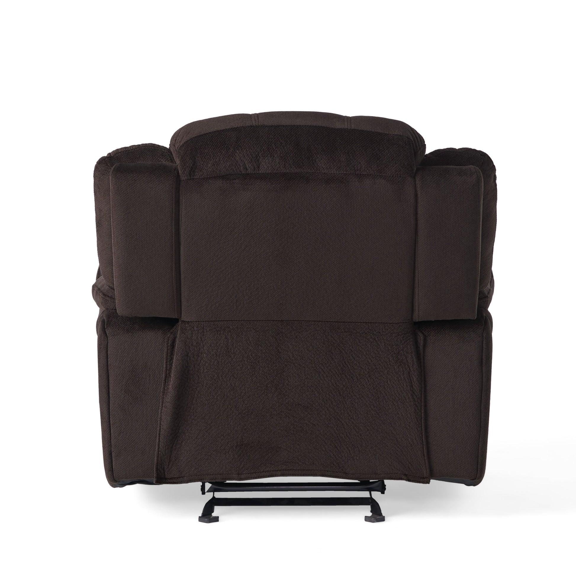 Classic Design, Brown Plush Fabric, Glider Recliner Brown Plush