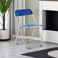 Blue Clear Transparent Folding Chair Chair Pc Plastic Living Room Seat Blue Steel