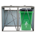 Garbage Bin Shed Stores 2 Trash Cans Metal Outdoor Bin Shed For Garbage Storage,Stainless Galvanized Steel, Bin Shed For Garden Yard Lawn,Grey Grey Iron