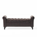 Hayes Armed Storage Bench Brown Pu