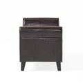 Hayes Armed Storage Bench Brown Pu