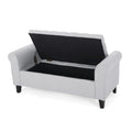 Hayes Armed Storage Bench Light Grey Fabric