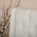 Lidia Wing Headboard Beige Fabric