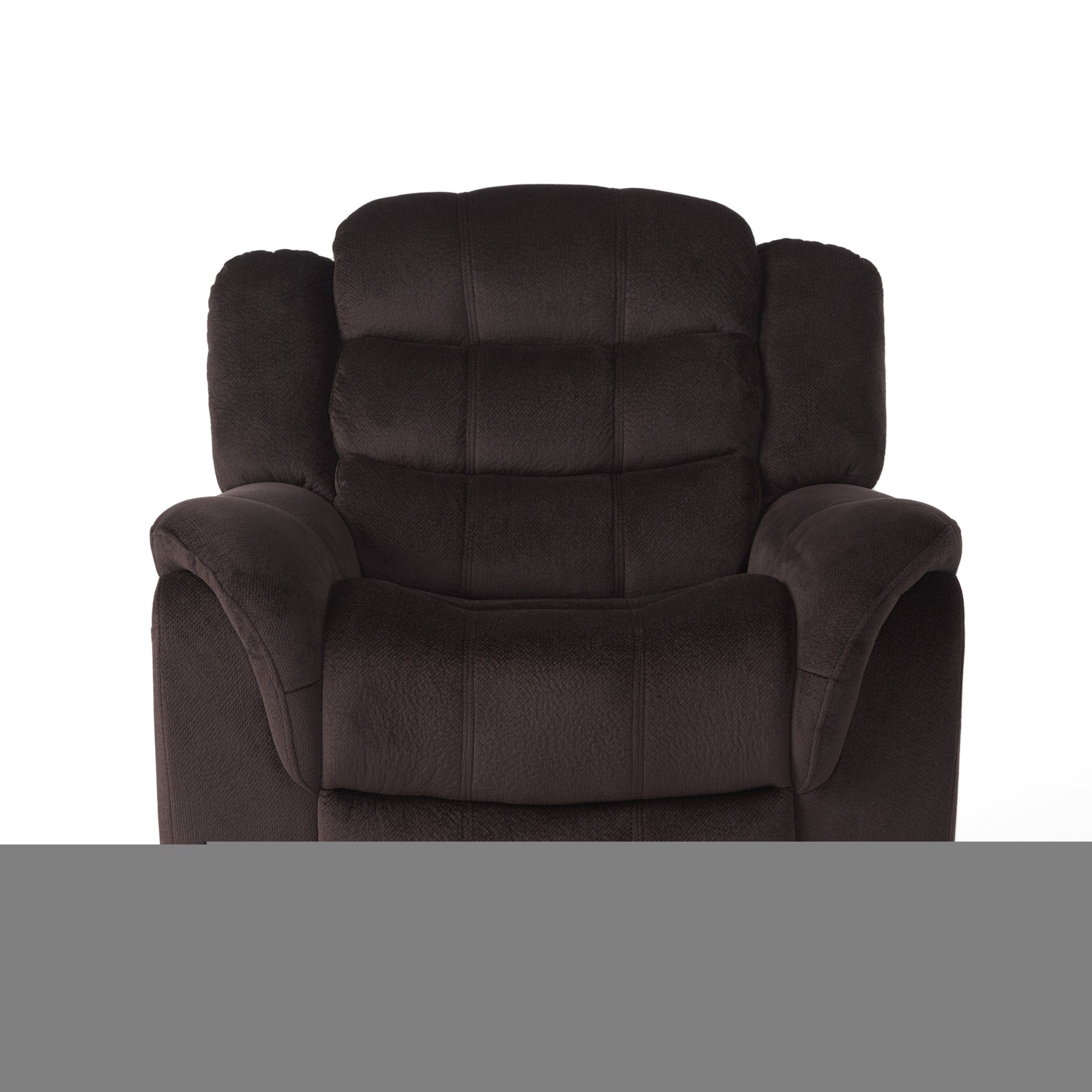 Classic Design, Brown Plush Fabric, Glider Recliner Brown Plush