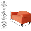 Camel Back Ornage Velvet Sofa For Living Room, Modern 3 Seater Sofas Couches For Bedroom, Office, And Apartment With Solid Wood Frame Orange Wood Foam Velvet