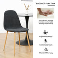 Deep Grey Modern Fabric Chairs With Wood Transfer Metal Leg Set Of 4 Dark Gray Metal