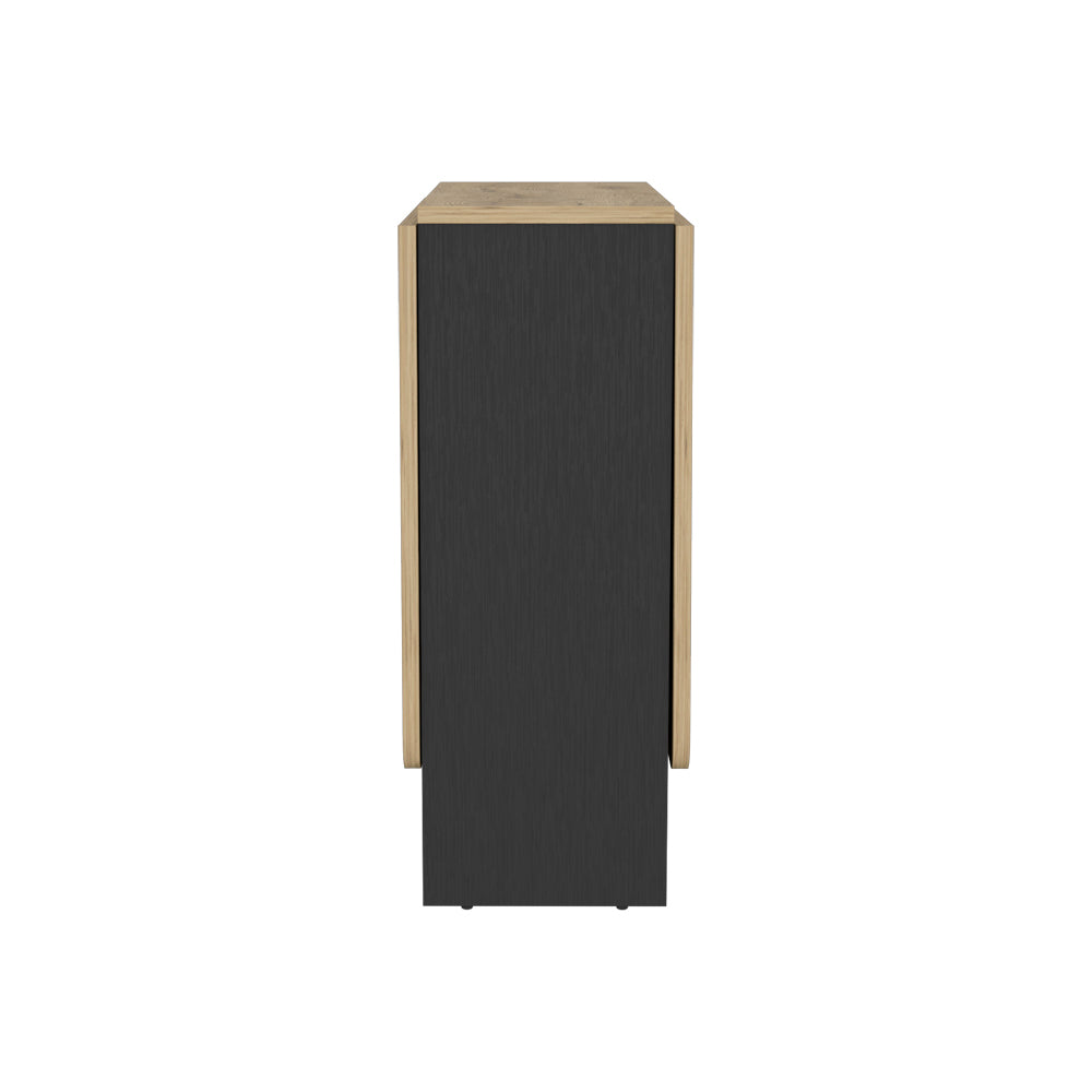Folding Dining Table Evart, Living Room, Black Macadamia Multicolor Particle Board Engineered Wood