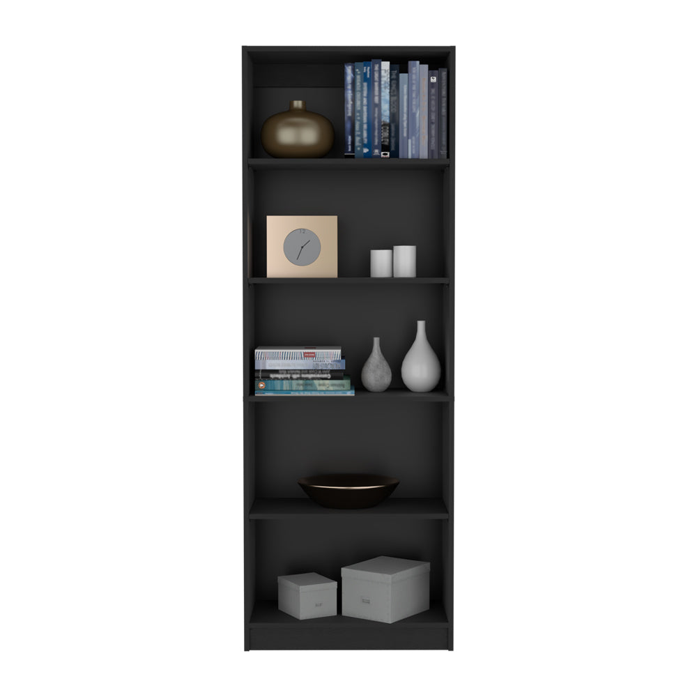 Bookcase 4 Shelves Benzoni, Office, Black Black Particle Board Engineered Wood