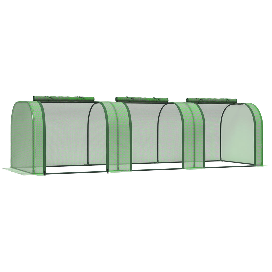 10' X 3' X 2.5' Mini Greenhouse, Portable Tunnel Green House With Roll Up Zippered Doors, Uv Waterproof Cover, Steel Frame, Green Green Polyethylene