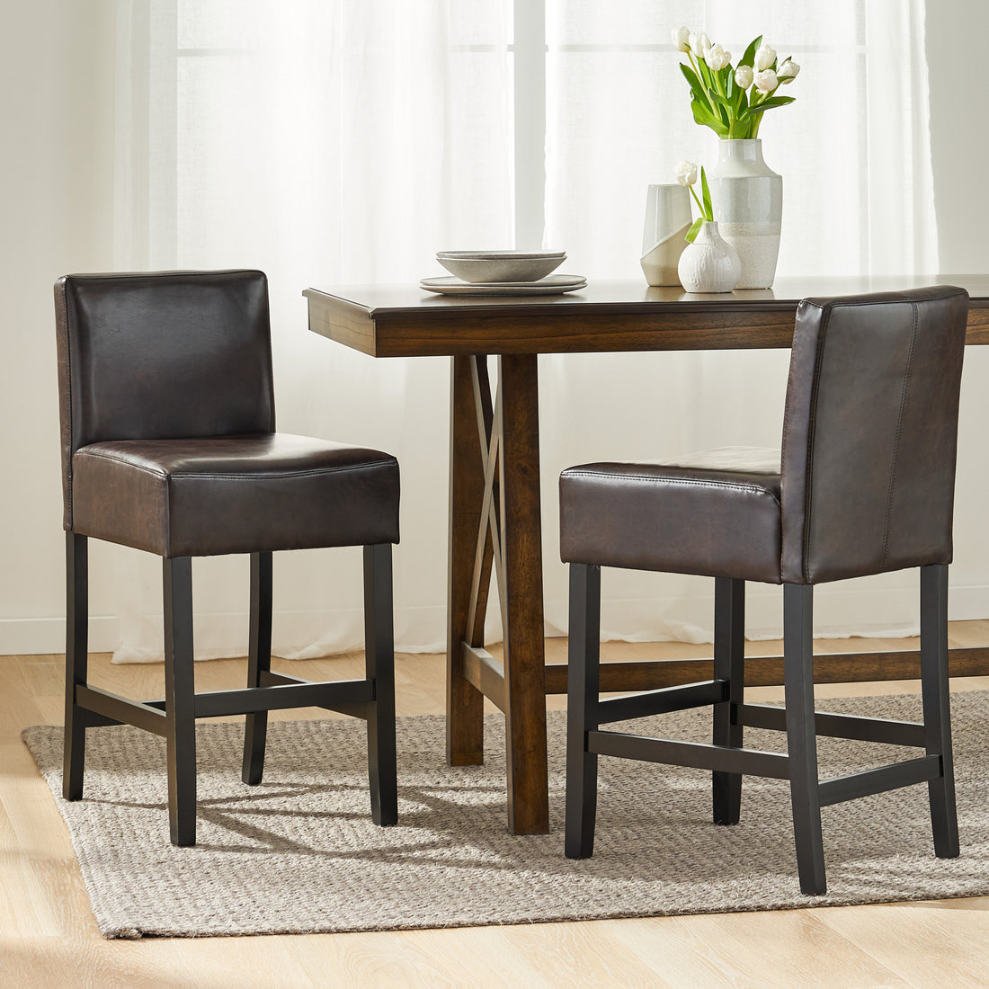 Zuma Kd Counter Stool Brown Leather