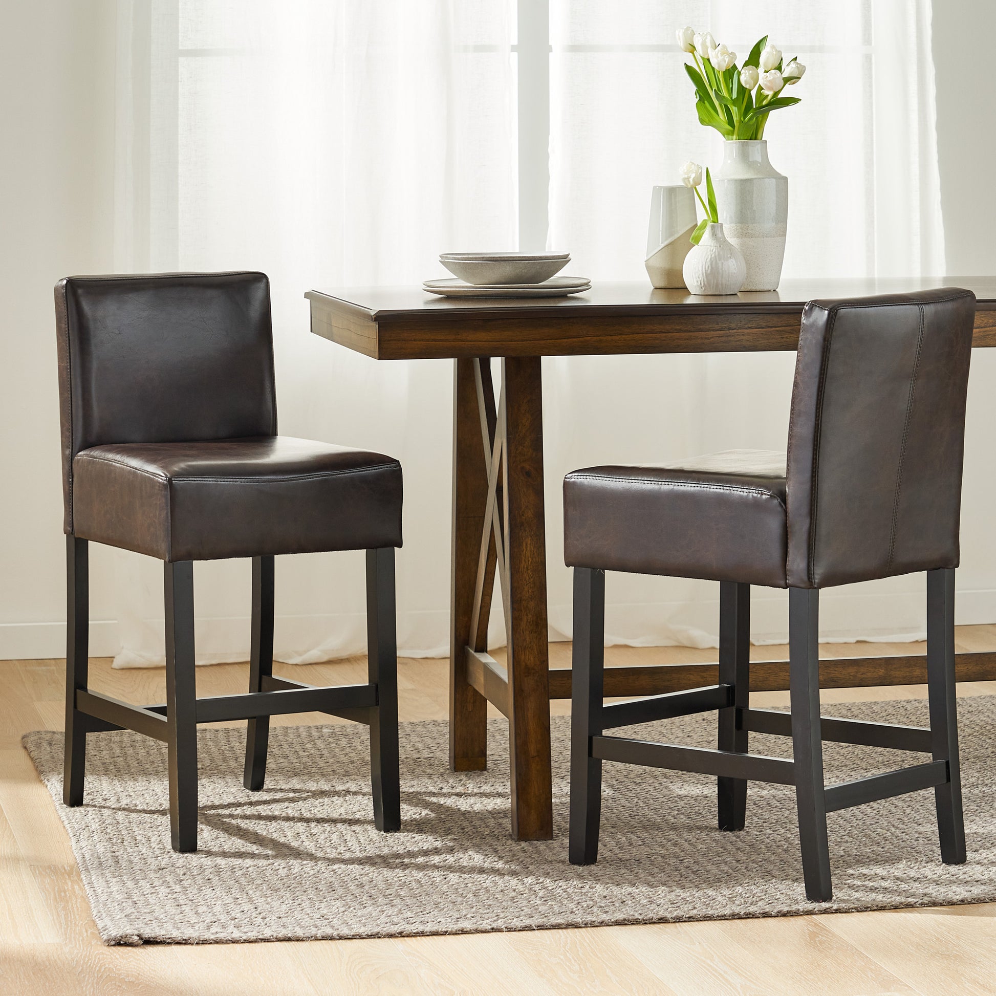 Zuma Kd Counter Stool Brown Leather