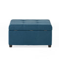 Carlsbad Storage Ottoman Navy Blue Fabric