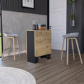 Folding Dining Table Evart, Living Room, Black Macadamia Multicolor Particle Board Engineered Wood