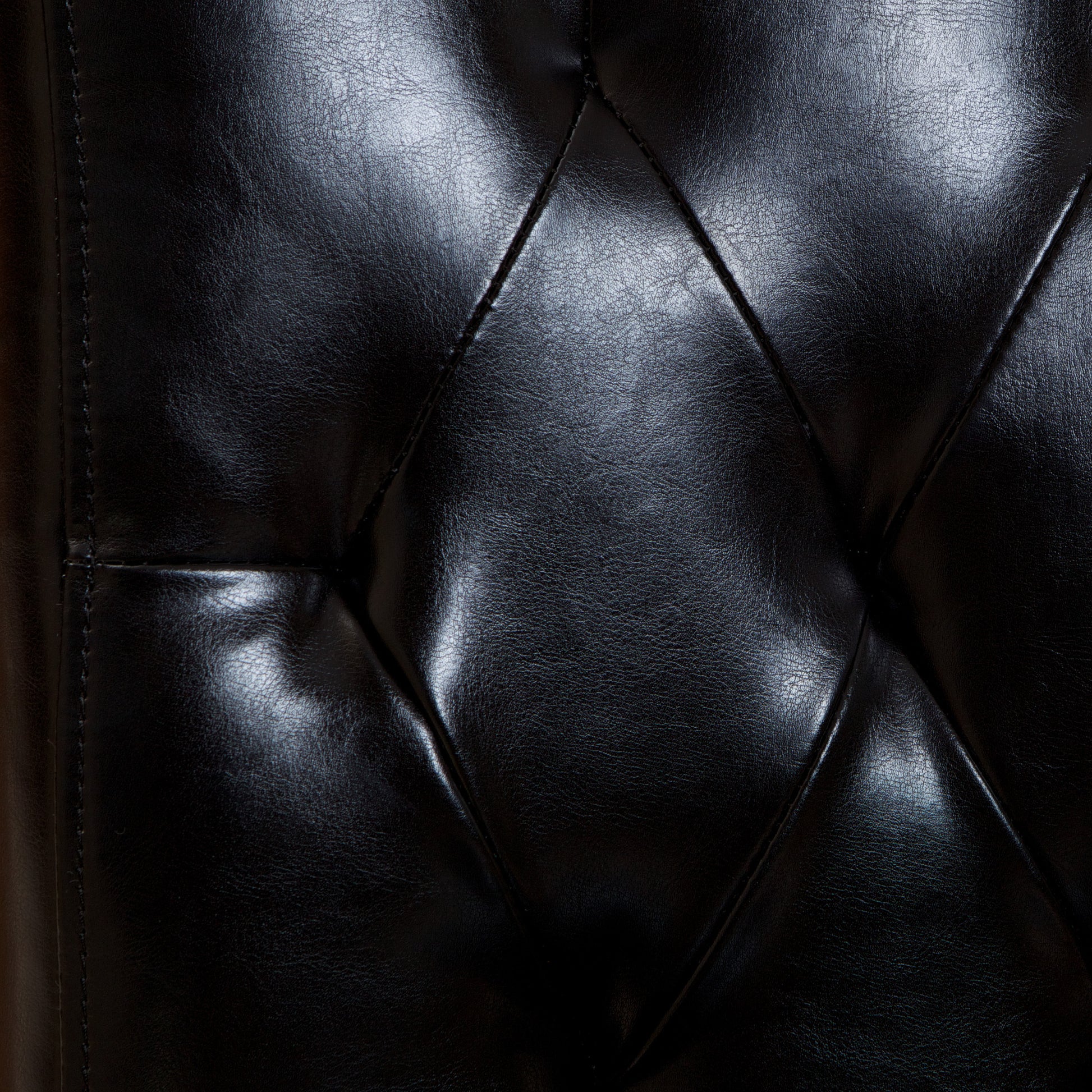 Angelo Tufted Dining Buttons Black Leather