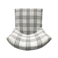 Dining Chair Grey Plaid Fabric