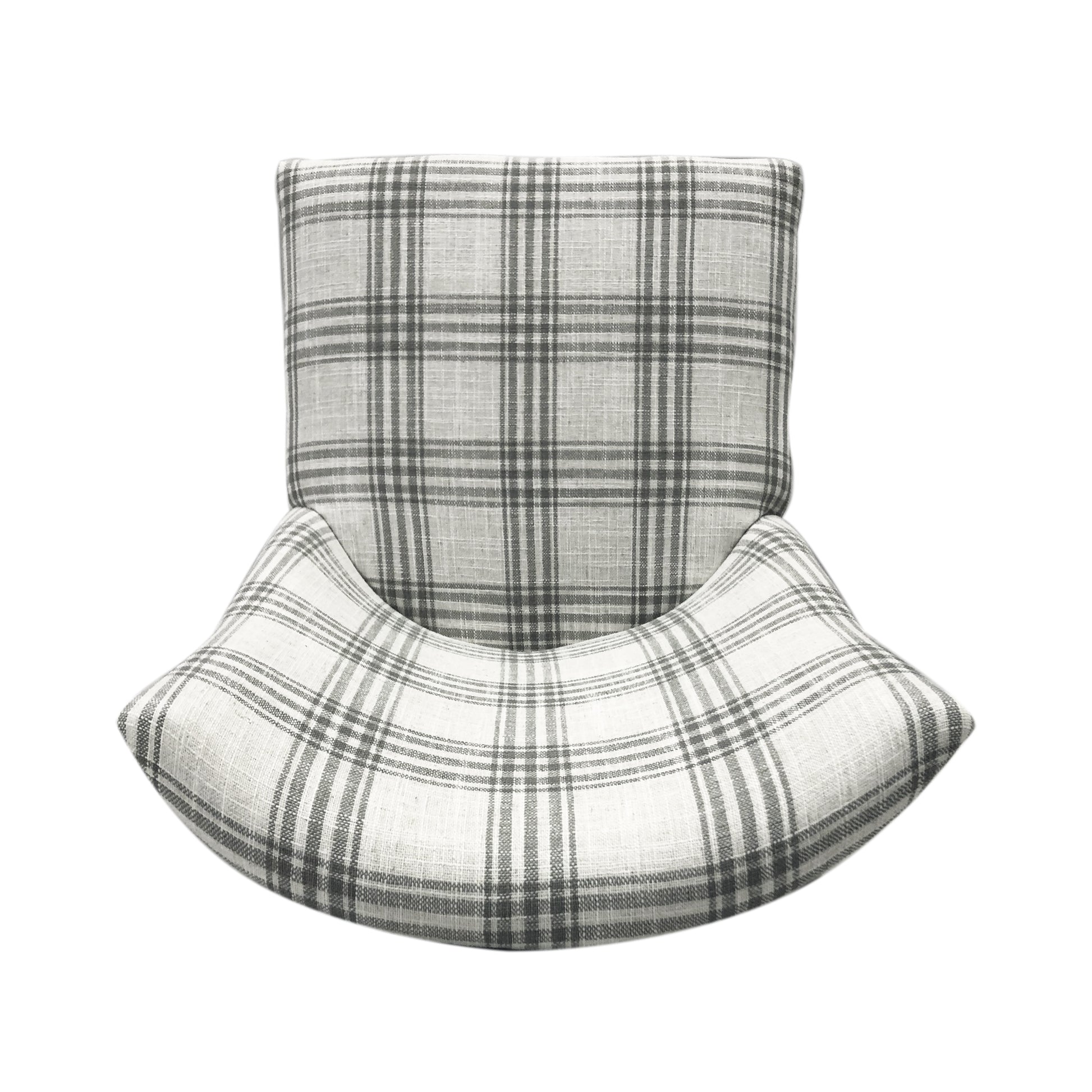 Dining Chair Grey Plaid Fabric