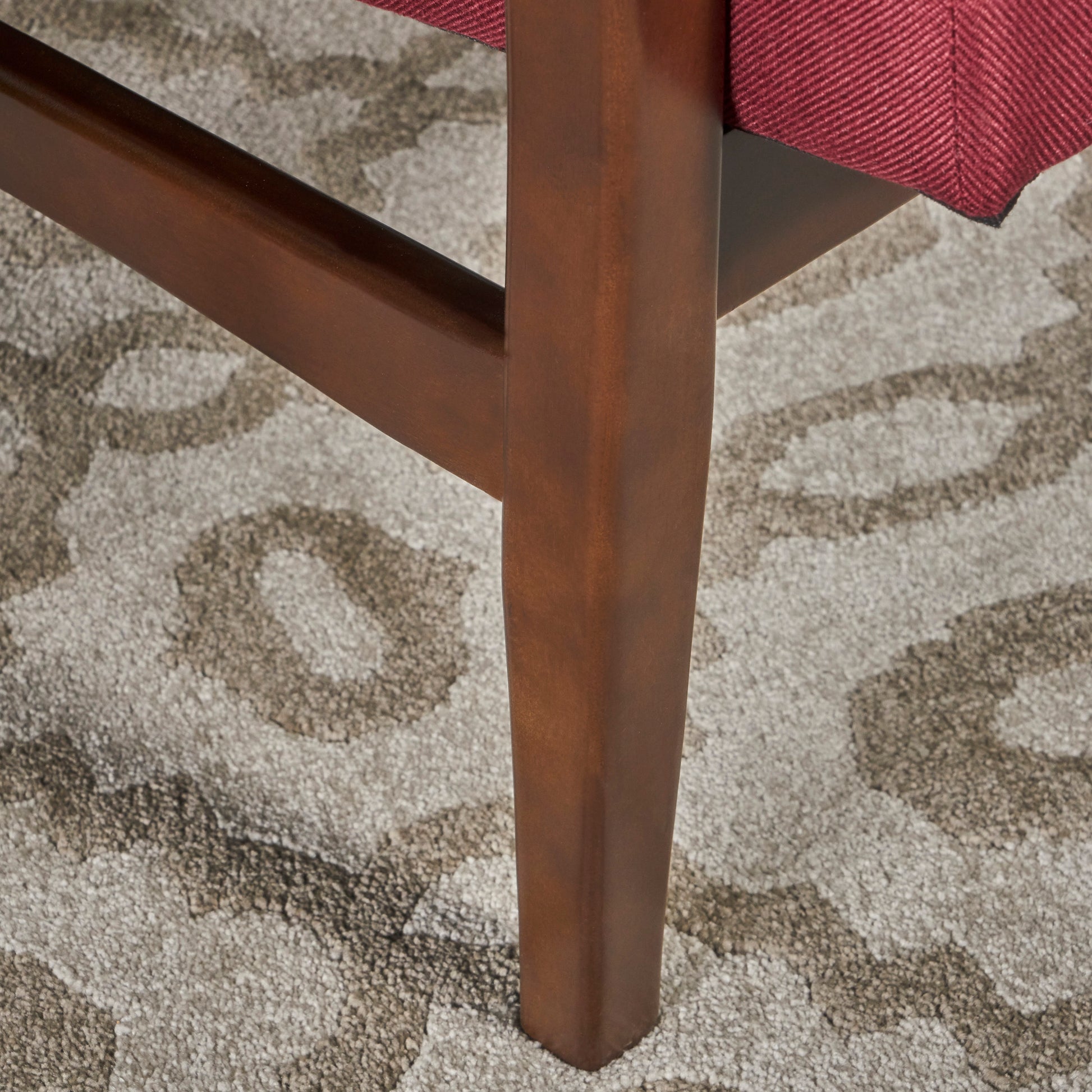 Deep Red Fabric Mid Century Modern Club Chair Red Fabric