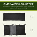 3 Seat Patio Swing Chair, Porch Swing Glider With Cushion, 3 Throw Pillows & Adjustable Canopy For Porch, Garden, Poolside, Backyard, Black Black Steel