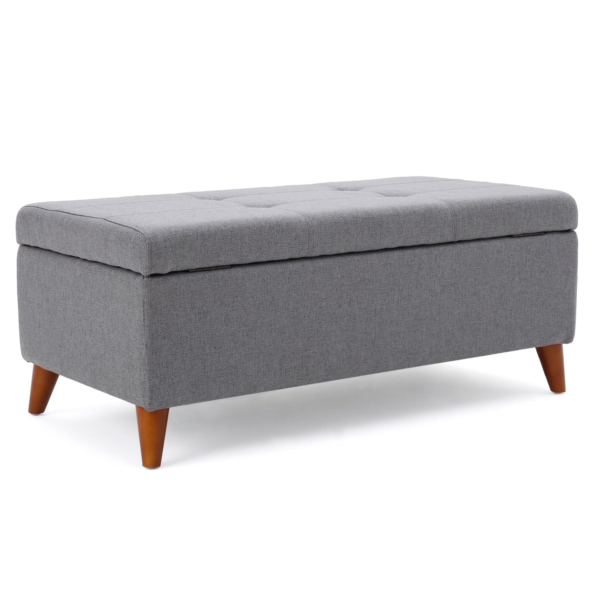 Storage Ottoman Grey Fabric