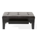 Chatham Ottoman With Drawer Dark Coffee Pu