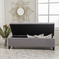 Selma Storage Ottoman V2 Light Grey Fabric
