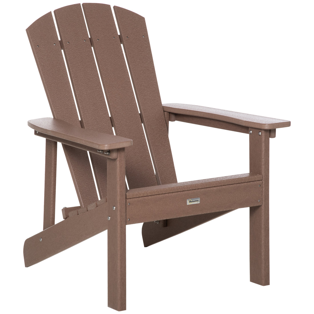 Adirondack Chair, Faux Wood Patio & Fire Pit Chair, Weather Resistant Hdpe For Deck, Outside Garden, Porch, Backyard, Brown Brown Hdpe