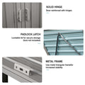 Garbage Bin Shed Stores 3 Trash Cans Metal Outdoor Bin Shed For Garbage Storage,Stainless Galvanized Steel, Bin Shed For Garden Yard Lawn,Grey Grey Iron