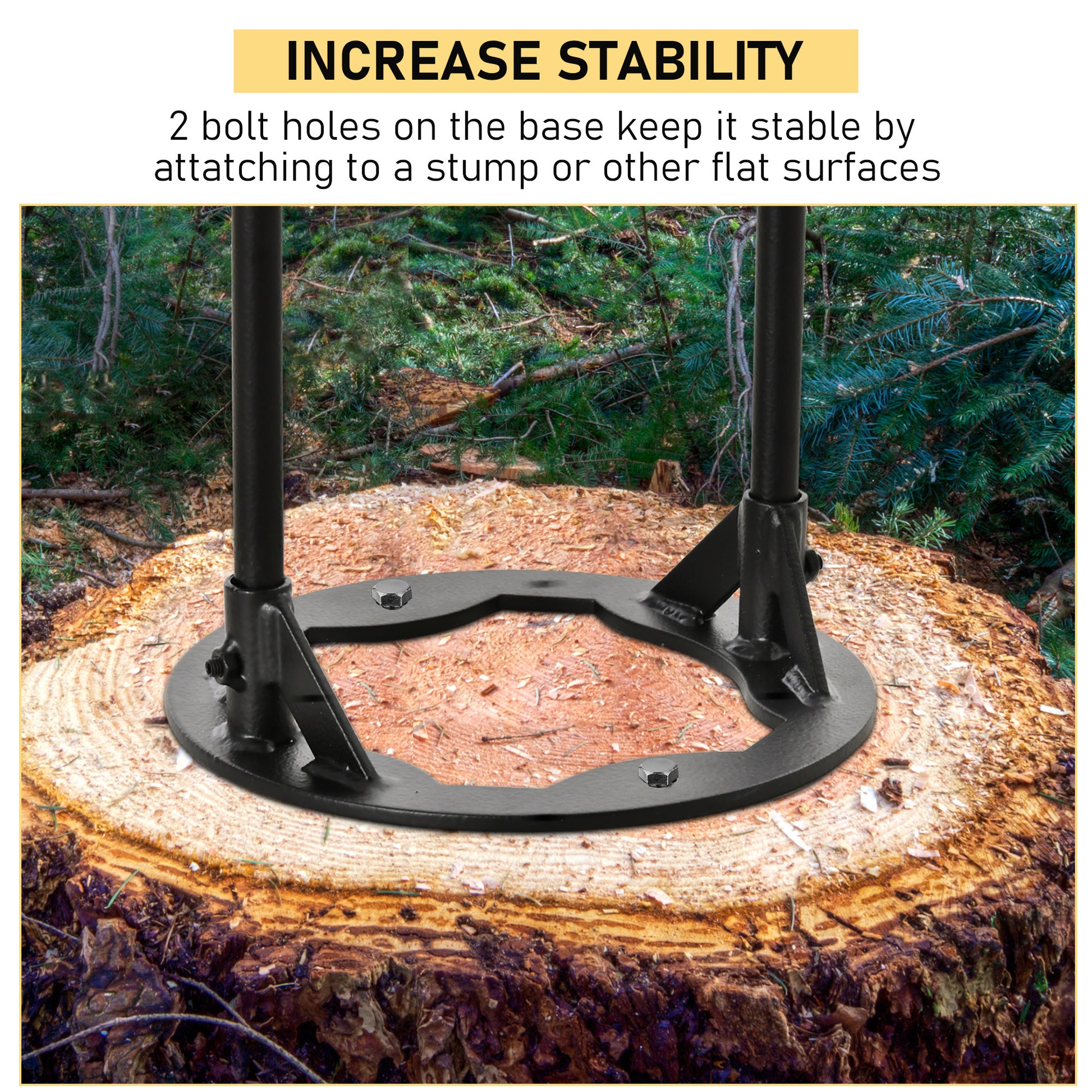 Firewood Kindling Splitter Stand With Hand Guard, Wood Splitter, Carbon Steel Manual Wood Cracker, Log Wedge Cutter, Single Blade, Black, 8.75" Dia X 12.25" H Black Steel