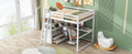 Full Size Loft Bed With Desk And Shelves,Two Built In Drawers,White Old Sku: Sm000416Aak Box Spring Not Required Full White Wood Bedroom Pine