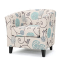 Plaza Club Chair White Blue Fabric