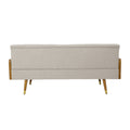 Aidan Mid Century Modern Tufted Fabric Sofa Beige Fabric