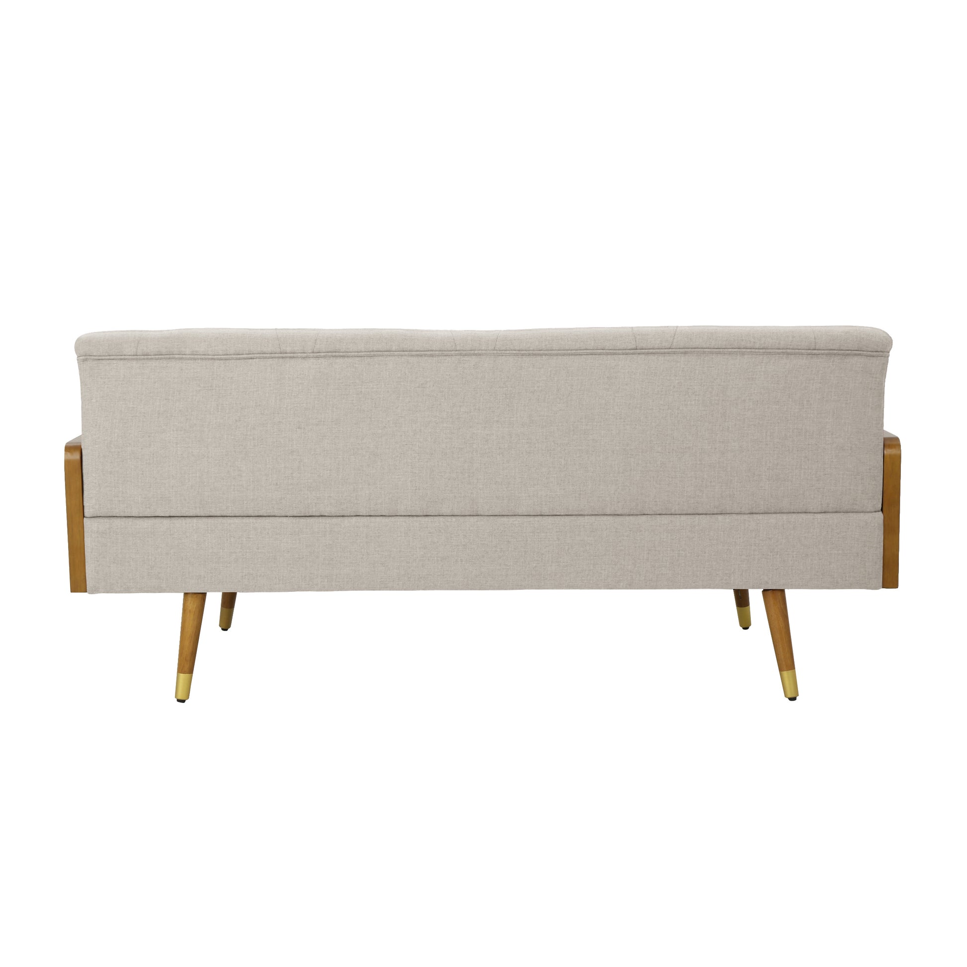 Aidan Mid Century Modern Tufted Fabric Sofa Beige Fabric