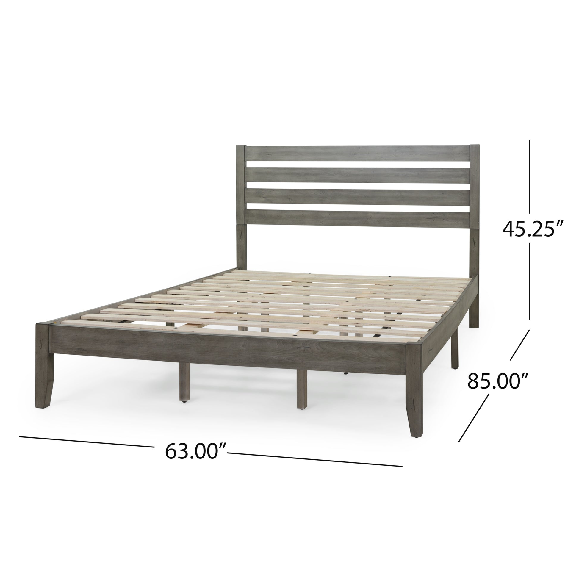 Queen Bed Grey Acacia Wood