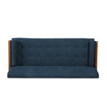 Aidan Mid Century Modern Tufted Fabric Sofa Navy Blue Fabric