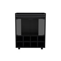 Bar Cart Philadelphia, Living Room, Black Black Particle Board Engineered Wood