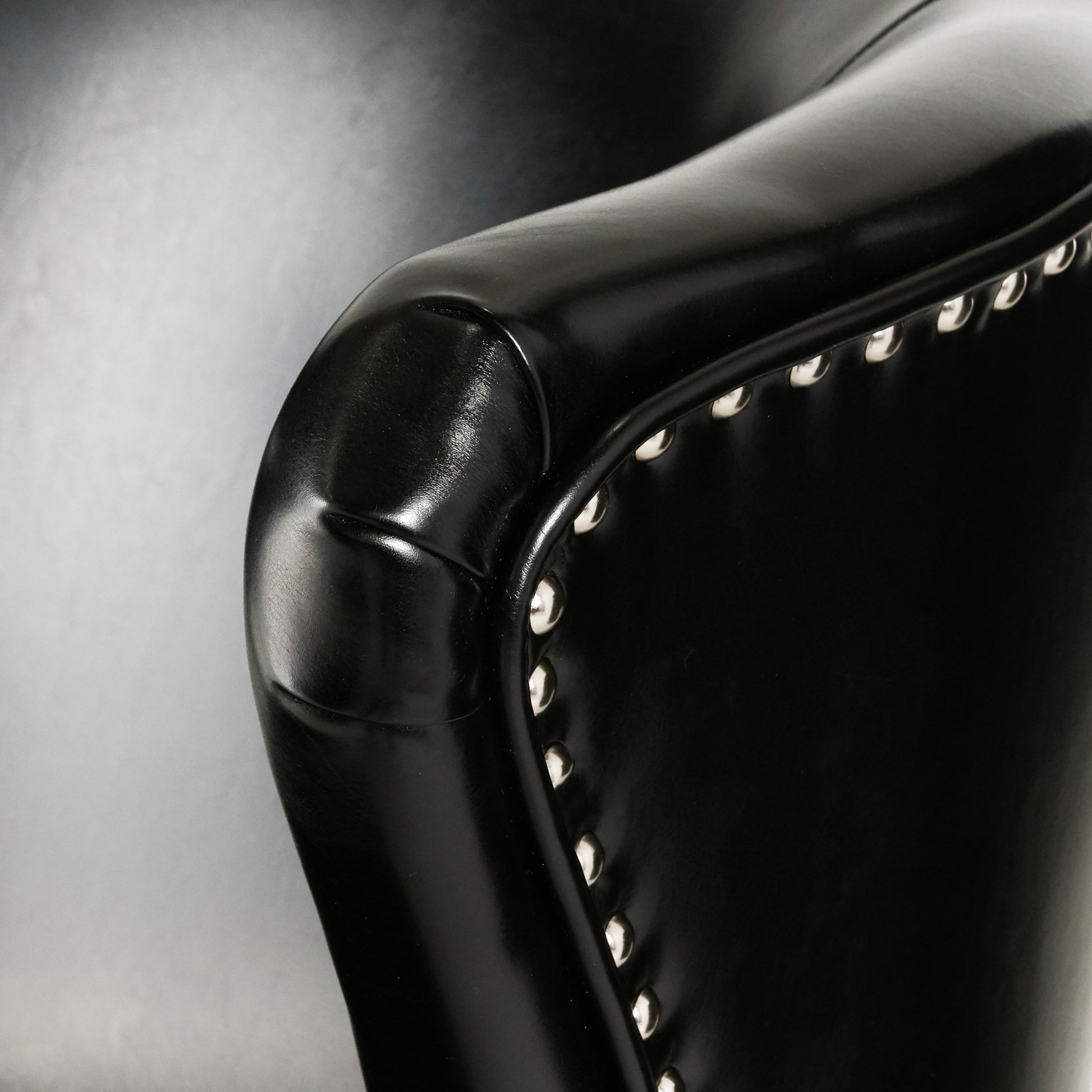 Canterbury Hi Back Wing Chair Black Leather