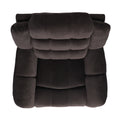 Classic Design, Brown Plush Fabric, Glider Recliner Brown Plush