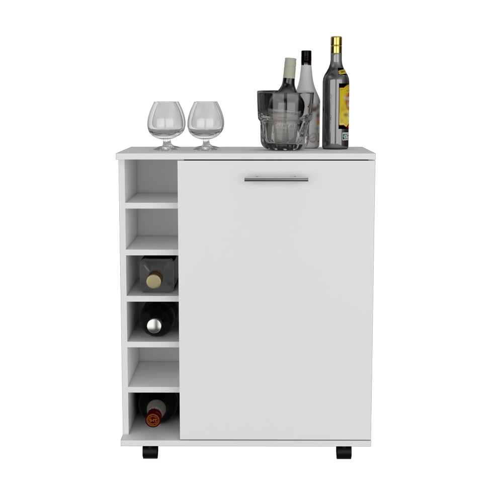 Bar Cart Cisco, Living Room, White White Particle Board Engineered Wood