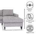 Grey L Shaped Sectional Sofas For Living Room, Modern Sectional Couches For Bedrooms, Apartment With Solid Wood Frame Polyester Nylon, Left Facing Grey Wood Foam Polyester