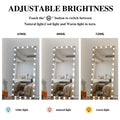 Hollywood Led Full Body Mirror With Lights Extra Large Full Length Vanity Mirror With 3 Color Mode Lights, Vertical Horizontal Hanging Aluminum Framed Mirror, 72 X 36 Inch, Silver Silver Aluminium